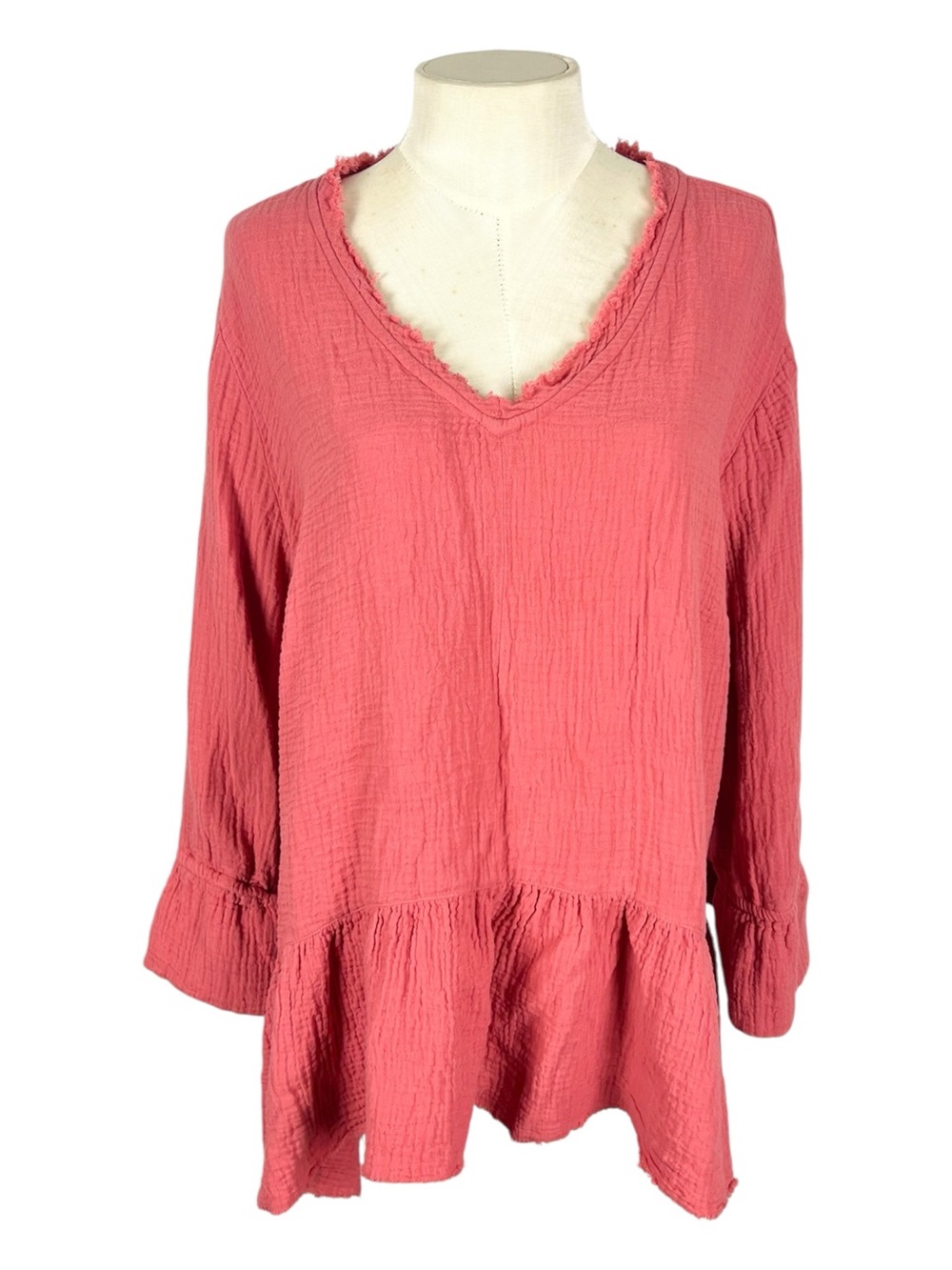 Canyon Retreat gauzy coral top‎ Size XL boho beachy